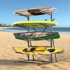   4 Tier Kayak Storage Rack for Garage and Outdoor Storage Surfboard Storage Rack
