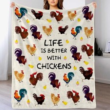 Chicken Blanket for Girl Cute Chicken Flannel Blanket for Adult Women Kids 6