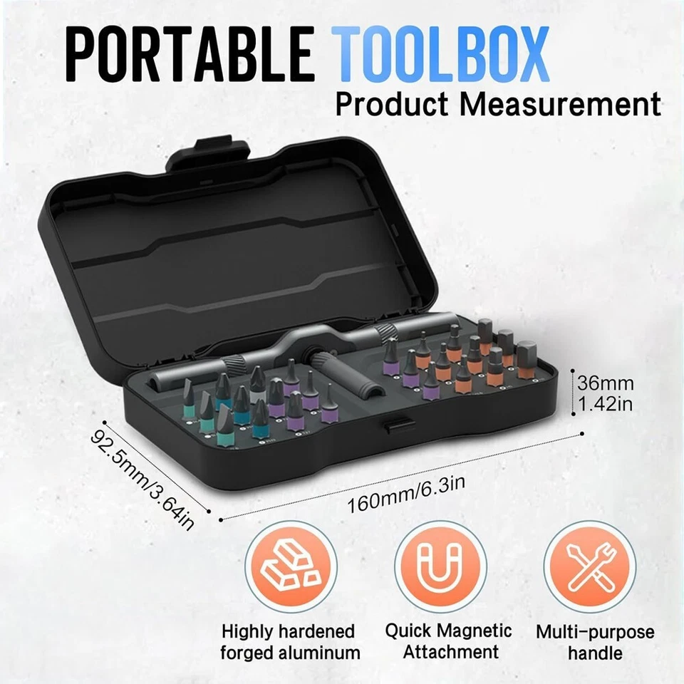 24 in 1 Magnetic Mini Screwdriver Head Set DIY Tool Kit for Phone Watch Repair - Image 2 of 4