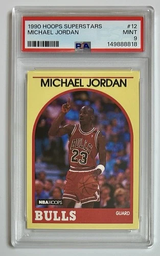 Michael Jordan 1990 NBA Hoops Superstars PSA 9 Mint NBA Card #12