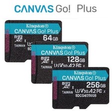 Kingston 64GB 128GB 256GB Canvas Go Plus A2 C10 UHS-I U3 microSD Memory Card lot