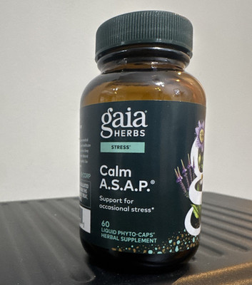 Gaia Herbs Calm A.S.A.P. Stress Support 60 Capsules Gluten-Free Vegan 12/28