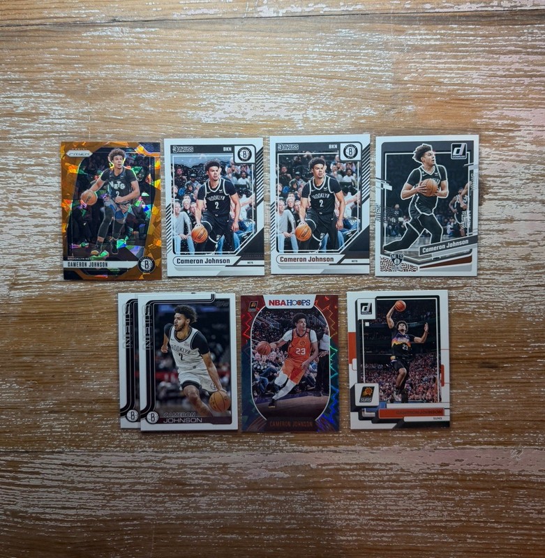 Cameron Johnson - NJ Nets Prizm Parallel (8) Lot - Orange Ice Teal Explosion
