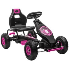 Aosom Kids Pedal Go Kart Ride-on Toy w/Ergonomic Comfort,Pedal Car w/Tough,Wear-
