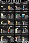 Cocktail Menu Vintage Bar Metal Tin Sign Retro Pub Wall Art Decor 12x8 Inch
