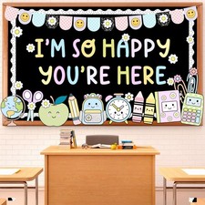 Eaasty Back to School Bulletin Board Set So Happy You're Here Classroom Decor...