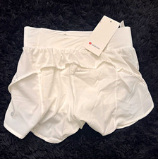 lululemon Women s White Athletic Running Shorts Lightweight Polyester Elastane