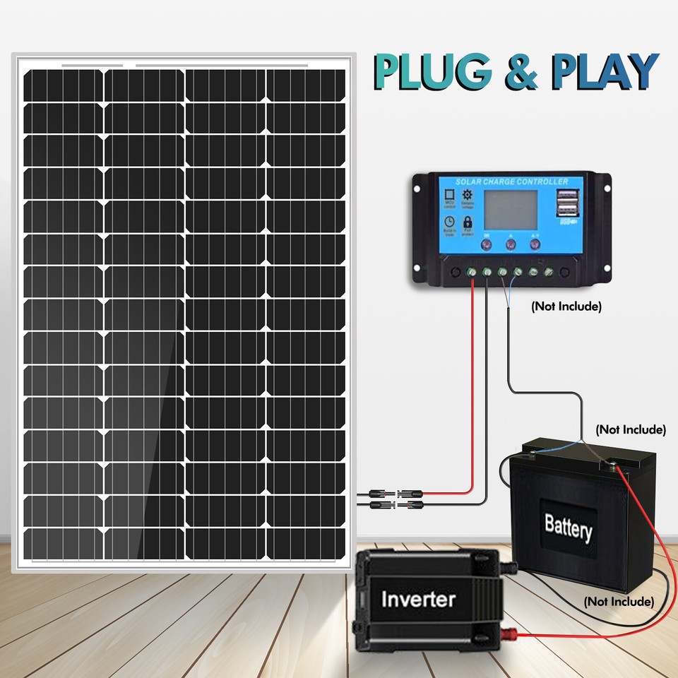 12V 200W Watt Mono Solar Panel Battery Charger Off Grid Home RV Marine