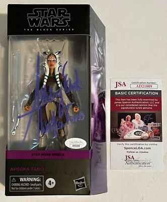 ASHLEY ECKSTEIN SIGNIERT   JSA COA   AHSOKA TANO   STAR WARS BLACK SERIE FIGUR
