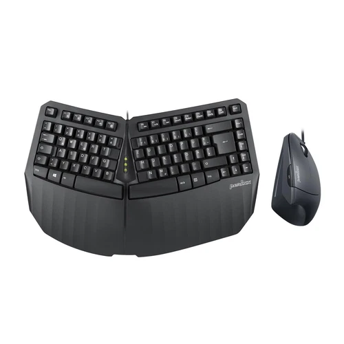 PERIDUO-413B - Clavier compact ergonomique filaire et souris verticale avec d...