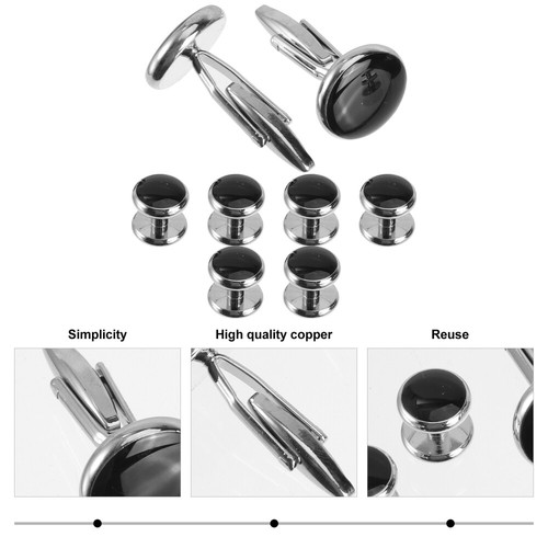 Lot de 8 boutons de manchette smoking accessoires d'affaires bureau père homme - Photo 6/12