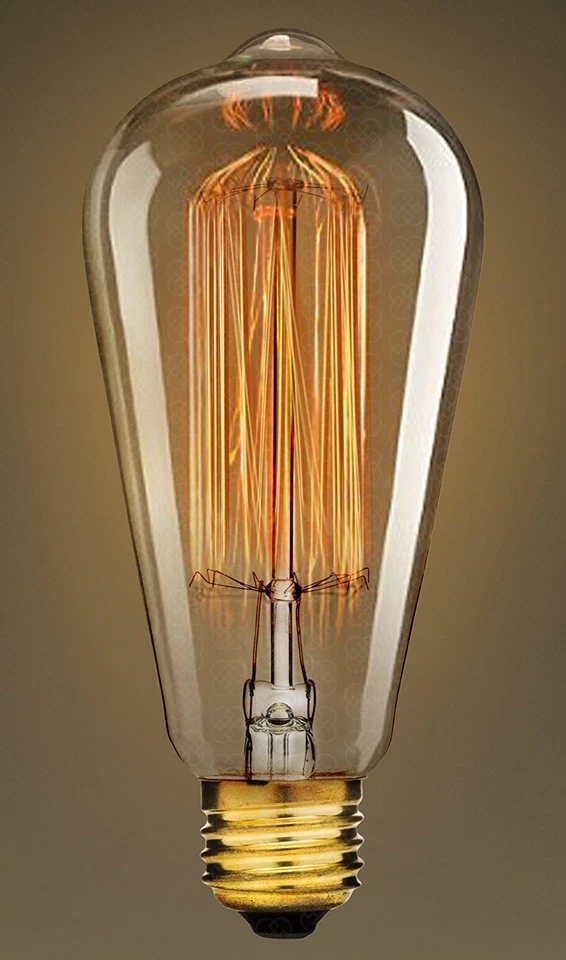 Deneve 4-Pack Edison 60w Antique ST64 Squirrel Cage Filament Lights Bulb Lamp - Image 4 of 4