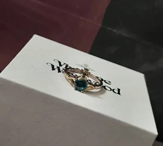 Vivienne Westwood Ring REINA PETITE Orb Gold / Blue M (No.7-7.5