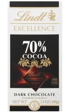 Lindt Lindor EXCELLENCE 70% Cocoa Dark Chocolate Bar, Candy Pack of 6