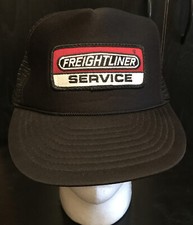 Image of Vintage Freightliner Service Snapback Roped Mesh Hat Patch Black Otto Cap