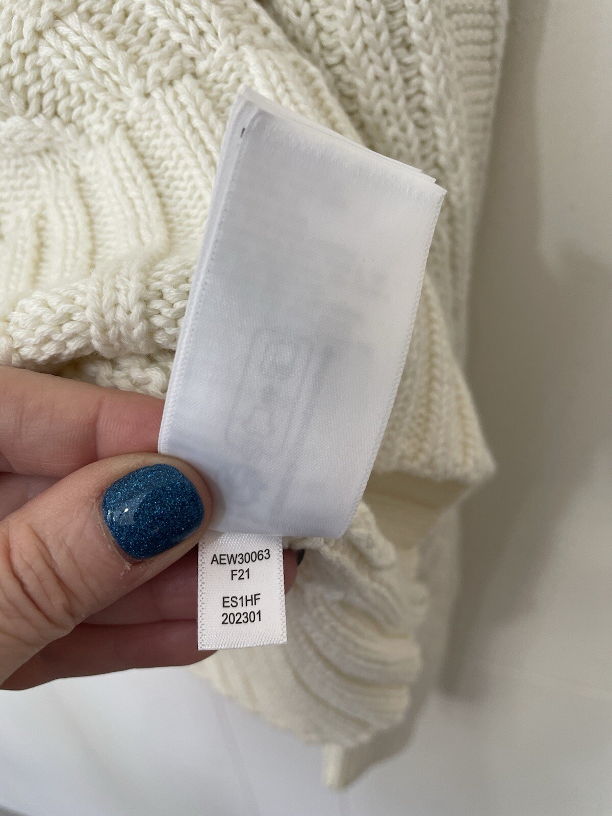 Amazon Essentials Cable Knit Sweater Ivory Cotton… - image 10