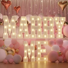 Marry Me Light up Letters Yellow Light Marry Me Signs 3FT for Proposal Engagemen