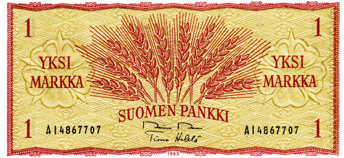 Finland 1 Markka 1963 UNC P-98 Banknote Prefix AI Paper Money - Foto 1 di 2