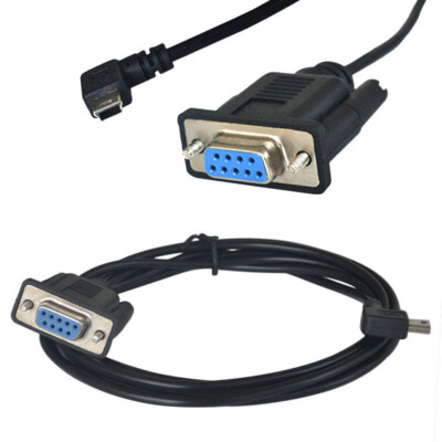 6FT DB9 Female to Mini USB 5Pin 90 Degree Angle Male Calbe Connector Cord