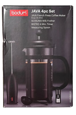 Bodum Java 4pc Set French Press Coffee Maker - New Open Box