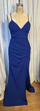Windsor Womens Cobalt Blue Shirred Mermaid Event Gown Sz M Pre-owned 