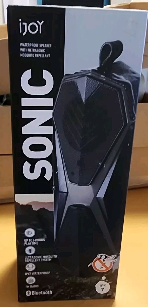 iJoy Sonic Bluetooth/ waterproof speaker w/Ultrasonic Mosquito Repellent -Black-image