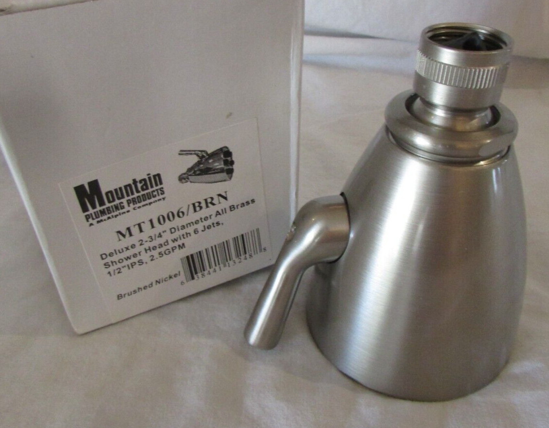 Mountain MT1006/BRN - 6-Jet Adjust. Shower Head w/2-3/4" Face - Brushed Nickel