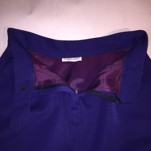 NWOT authentic CALVIN KLEIN COLLECTION royal purple light weight wool A-LINE SKI - Picture 4 of 11