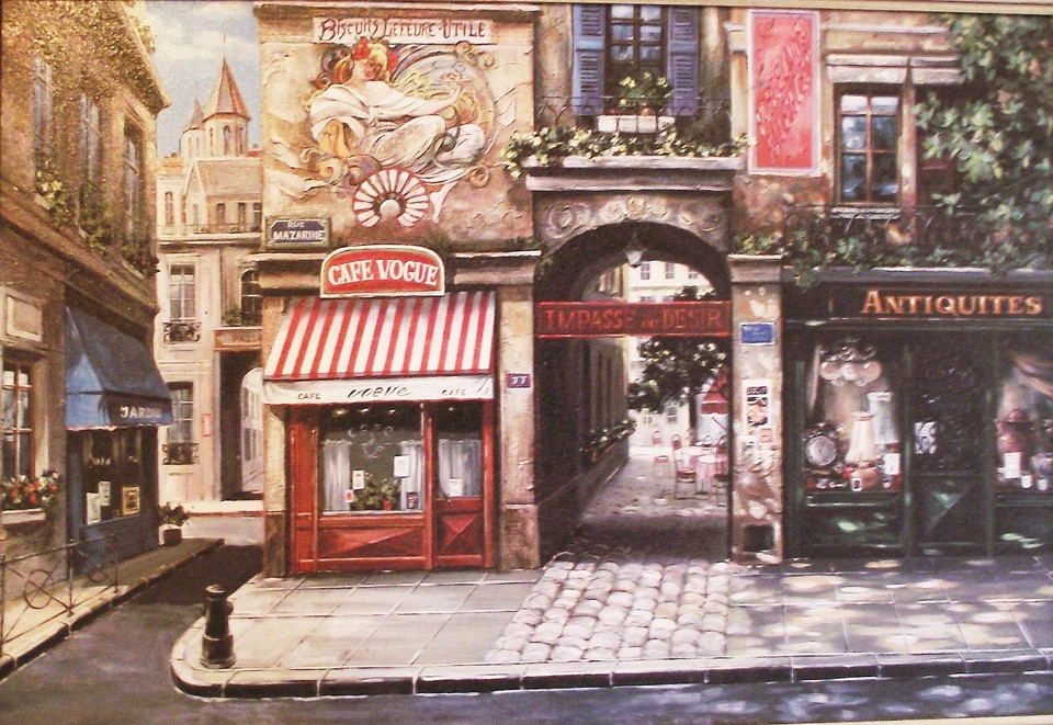 VOGUE CAFE MARK ST. JOHN REPRODUCTION ACRYLIC PAINTING WOOD SIGNED