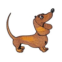 Ap68★Dackel Hund AufnäHer Zum AufbüGeln BüGelbild BüGelpatch Patch 9,2 X 8,5 Cm
