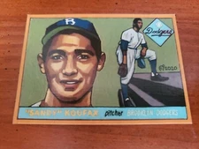 Baseball Art Card Print of Sandy Koufax, 55 Rookie Card