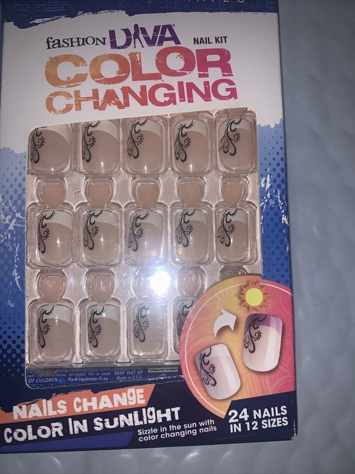 **LOOK** 2 Packs of Broadway Diva Color Changing Nails #54364 BCFD03 (Sunset) - Image 3 of 4