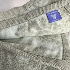 Pine Cone Hill 100% Cotton Throw Lap Blanket Sage Green Fleece 68" x 44"