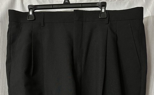 NWT Lucci Collezione Mens Sean Black Pleated Dress Slacks Pants Trousers Size 40 - Picture 2 of 9