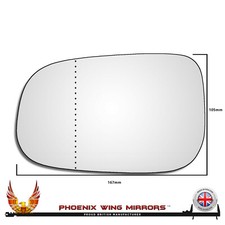 For Volvo S40 2006-2009 Wide Angle Wing Door Mirror Glass Left Hand Side
