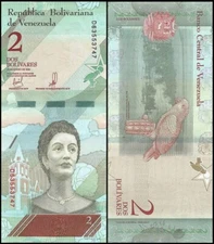 VENEZUELA 2 Bolivar Soberano, 2018, P-101, UNC World Currency