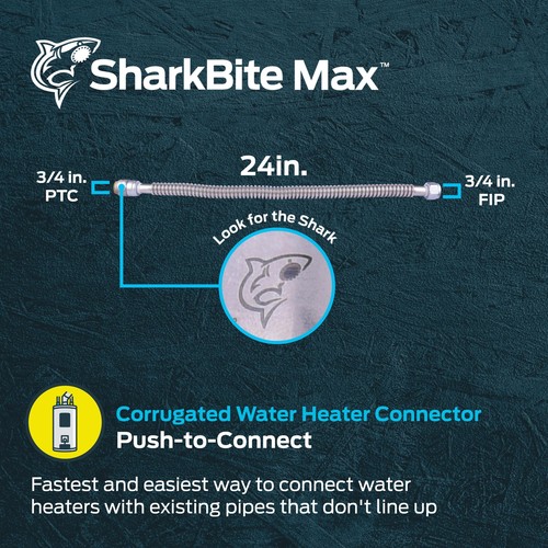 Conector de calentador de agua flexible corrugado de acero inoxidable 3/4 x 3/4 FIP x 24 - Imagen 3 de 7