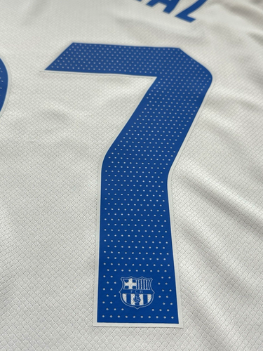 2023/24 Barcelona Away Jersey #27 Lamine Yamal Large Nike Soccer La Liga White - Picture 19 of 23