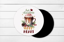 4, Warm Hearts, 4" Coasters, 4mm thick, neoprene, non-slip (r78)