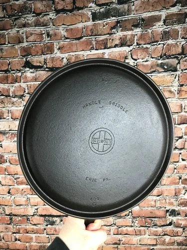 Griswold Cast Iron Handle Griddle No. 9 (609 G) Erie PA, Restored, Flat