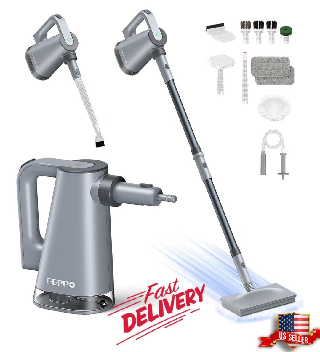 Steam Mop with Detachable Handheld Steam Cleaner for Home and Floor Cleaning, 10-image