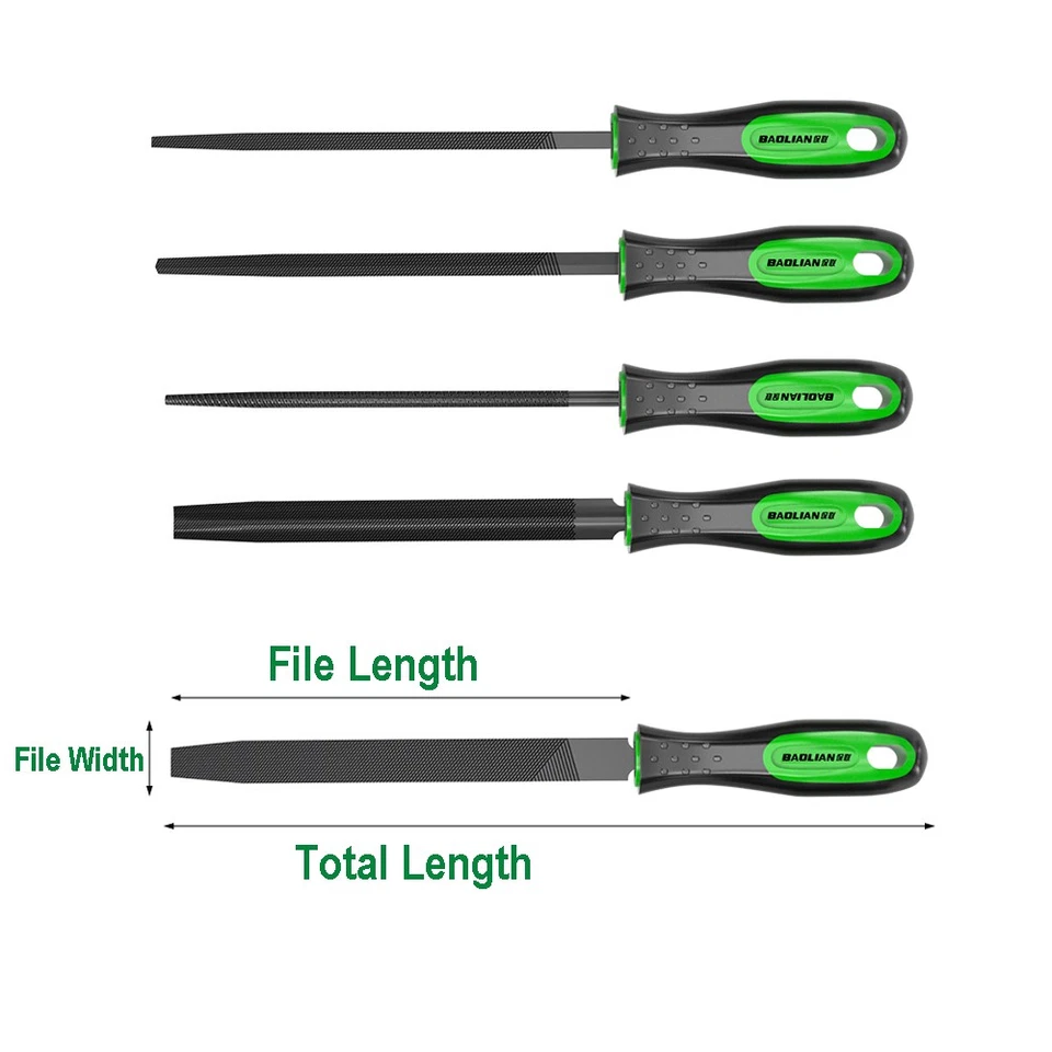 6" - 12" Inch Metal File Engineers Flat Half Round Square Triangular Soft Grip - Image 2 of 4
