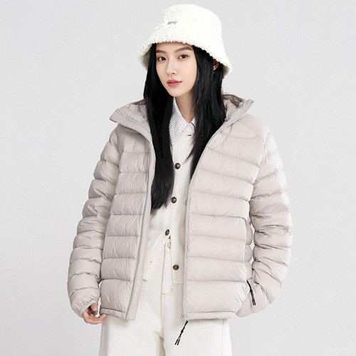 Lightweight Down Jacket, Women's Hooded Short Down Jacket, Pork Rib Down Jacket