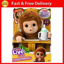 Little Live Pets My Baby Monkey Mango, 50+ Sounds and Reactions, Ages 4+