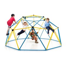 10 FT Dome Climber with Swing for Kids Fun Play from 3 to 10 Years Old Yellow