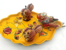 NICE 1950'S TPS TOYS TIN WIND UP MECHANICAL FANTASY LAND WAGON