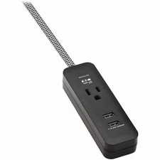 Tripp Lite Tlp104usb Surge Protector, 1 Nema 5-15R, Nema 5-15P, 4 Ft, Black