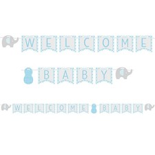 Creative Party - Erdnuss - Fahne "Welcome Baby", Baby Shower - Papier (SG26135)