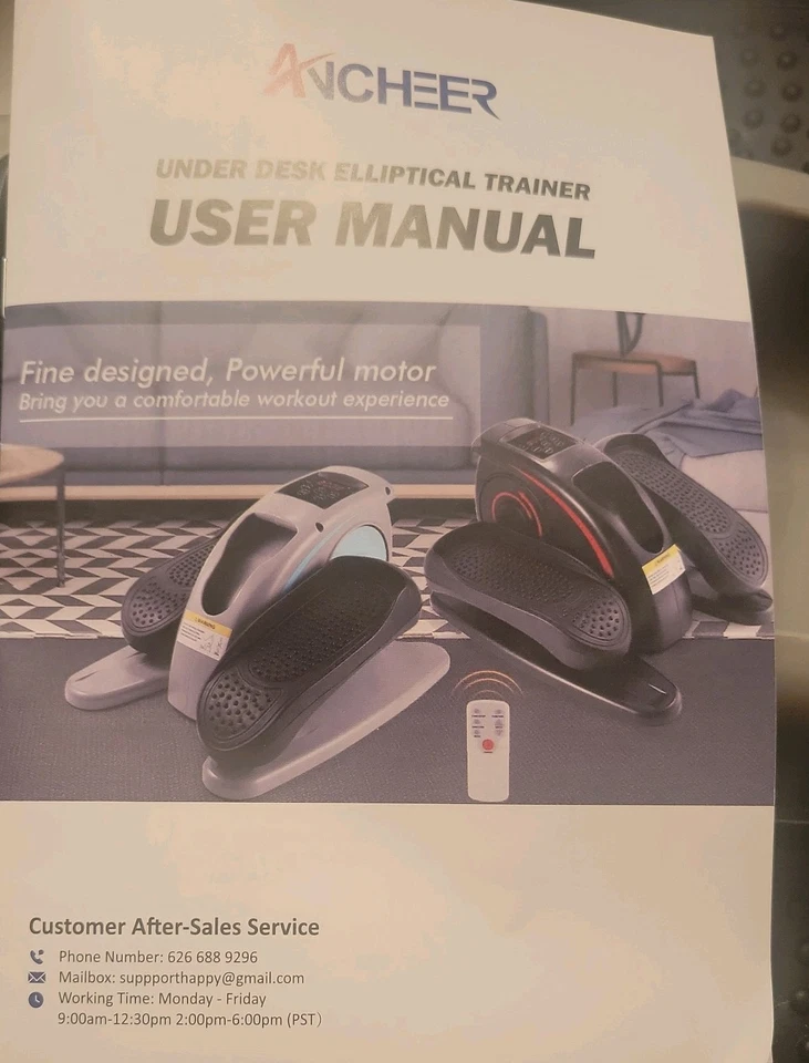 ANCHEER Under Desk Elliptical Machine Electric Seated Pedal Exerciser W/Remote - Image 2 of 3