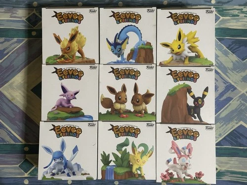 EEVEE & FRIENDS -All 9 Figures! -Vaporeon Umbreon-Pokémon Center Funko Afternoon